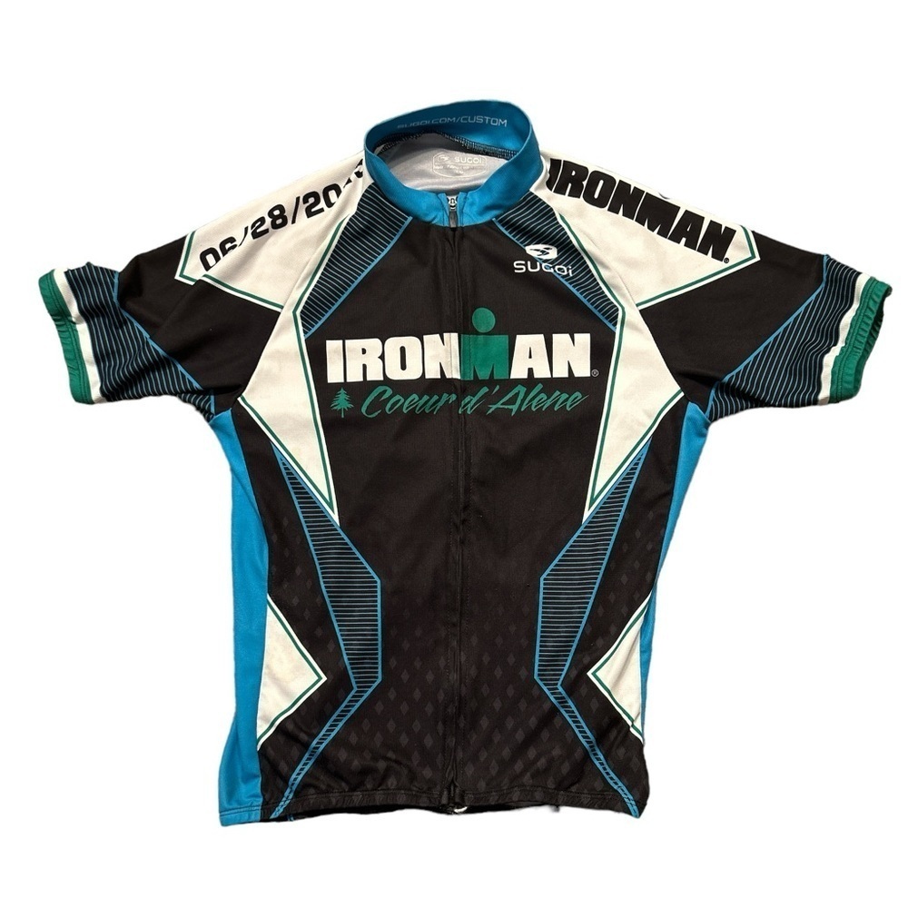 Sugoi Womens Ironman Coeur d'Alene Evolution Cycling Jersey Black Blue Small